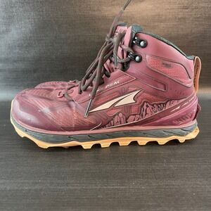 Altra Lone Peak 4 Mid Womens 9.5 Outdoor Hiking Trail Running Maroon Red Boots